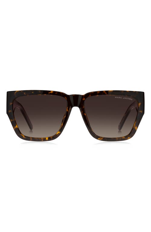 Marc Jacobs 57mm Gradient Square Sunglasses in Havana/Brown Gradient