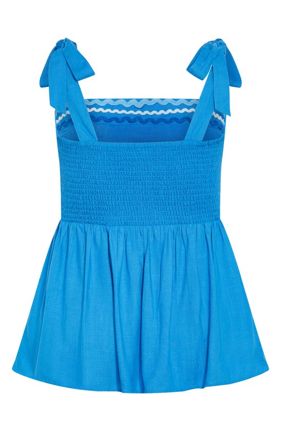 City Chic Paradiso Tie Strap Tank In Ice Blue