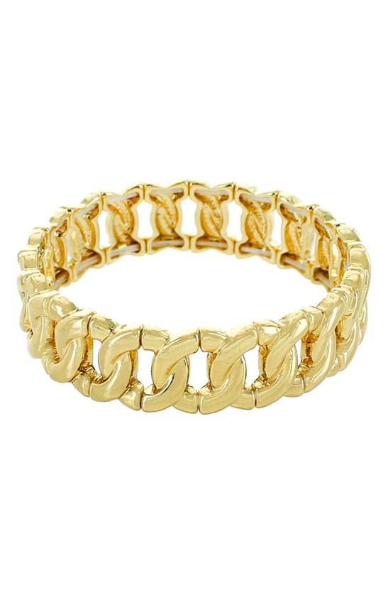 Shop Panacea Curb Chain Stretch Bracelet In Gold