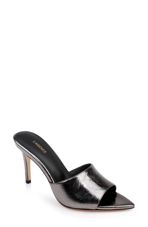 Shop L Agence L'agence Lolita Vii Slide Sandal In Gunmetal Leather