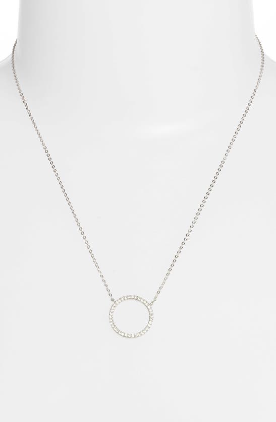 Shop Nordstrom Pavé Open Circle Pendant Necklace In Clear- Silver