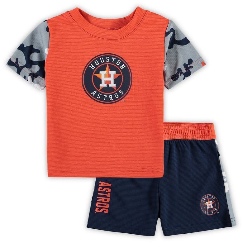 Outerstuff Babies' Infant Orange/navy Houston Astros Pinch Hitter T-shirt & Shorts Set