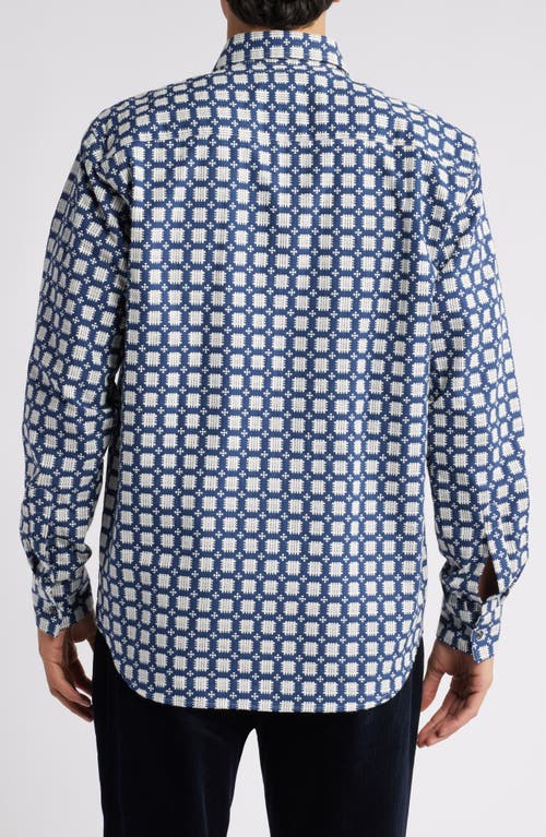 Shop Peregrine Club Button-up Shirt In Blue