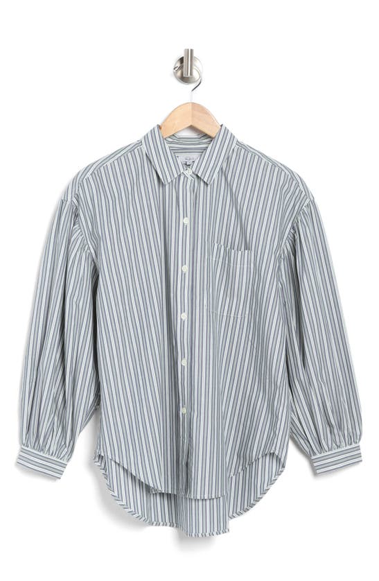 Shop Rails Janae Stripe Puff Sleeve Shirt In Bank Stripe