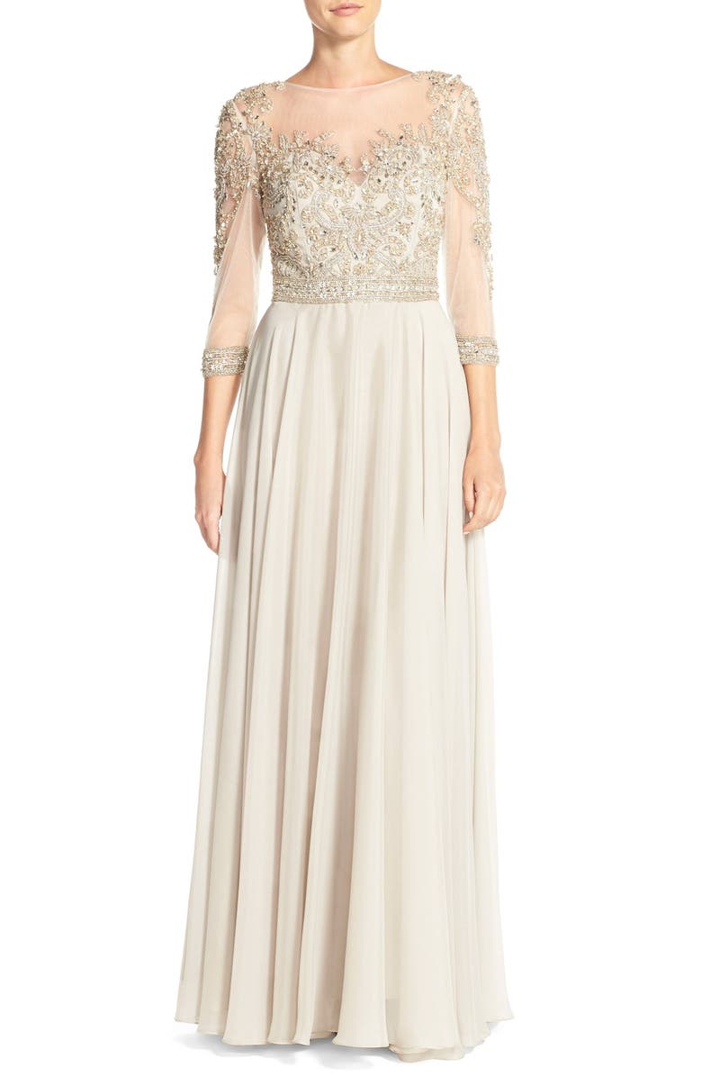 Terani Couture Embellished Illusion Chiffon Gown | Nordstrom
