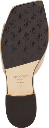 正規店買付【JIMMY CHOO】Dina Logo Plaque Slides サンダル Jimmy Choo Dina Slides | Black | FARFETCH