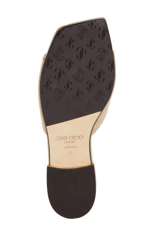 Jimmy Choo Dina Metallic Leather Slides In Gold