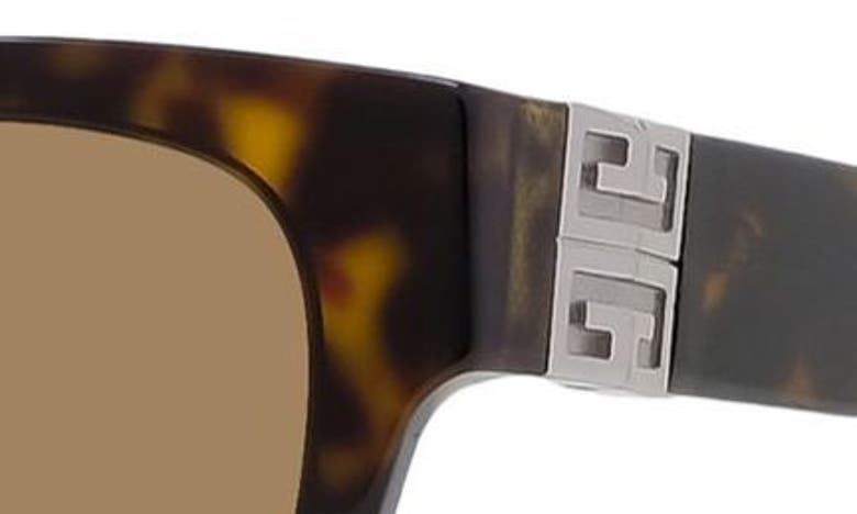 Shop Givenchy 4g 53mm Square Sunglasses In Dark Havana / Roviex
