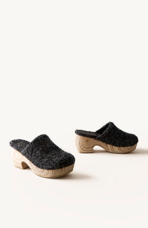 Shop Huma Blanco Celeste Clog In Charcoal Alpaca