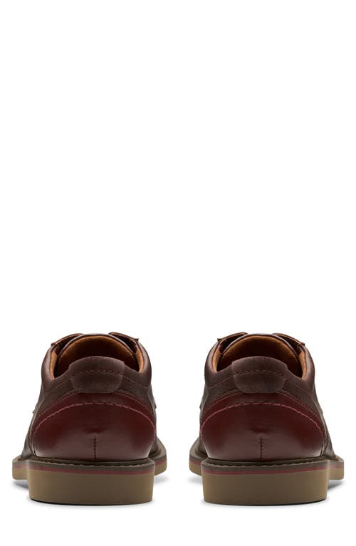 Clarks Nantasket Cap Mens Leather Lace Up Derby Shoes In Mahogany Combo