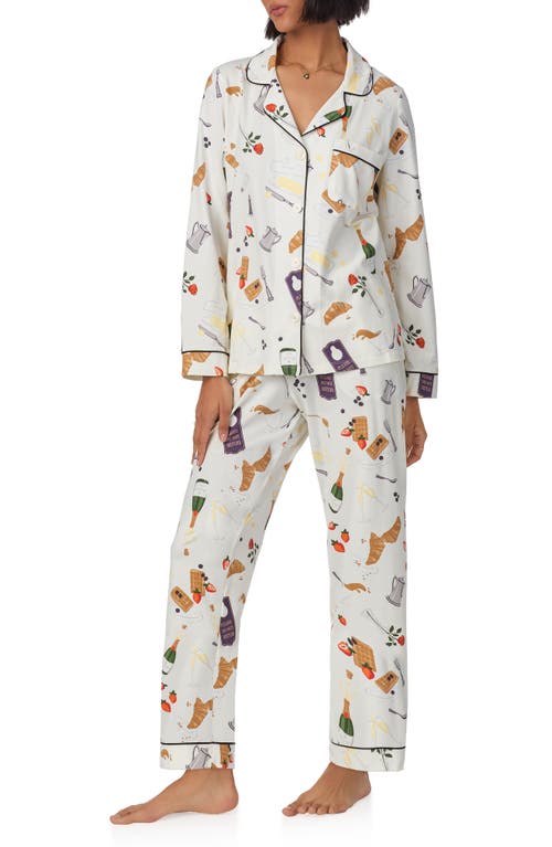 Shop Bedhead Pajamas Print Jersey Pajamas In Breakfast In Bed