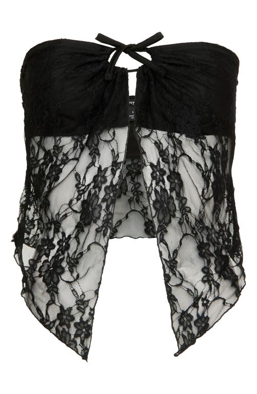 Shop Nasty Gal Split Front Lace Bandeau Top In Black