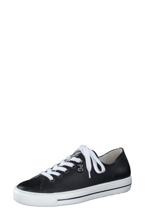 Carly Low Top Sneaker in Black Leather