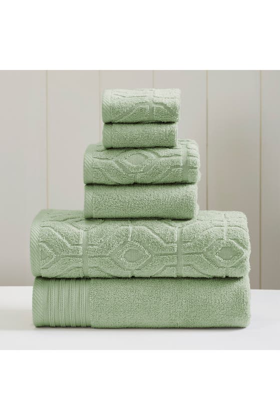Modern Threads Soft Rib Quick Dry 6-piece Towel Set In Green