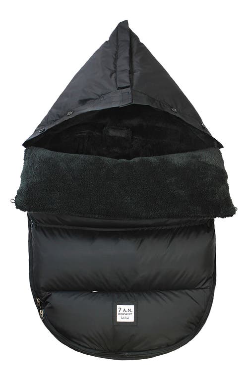 7 A. M. Enfant PlushPOD Fleece Lined Water Repellent Car/Seat Stroller Bunting in Black Plush at Nordstrom