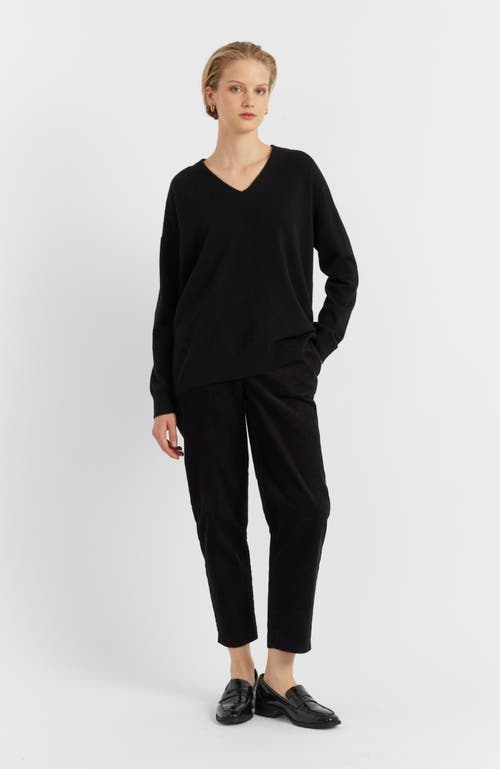 Chinti & Parker Pure Cashmere Relaxed V-neck Sweater In Black
