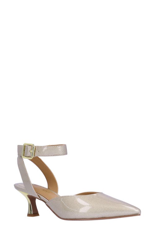 Tamsin Ankle Strap Pointed Toe Pump in Taupe