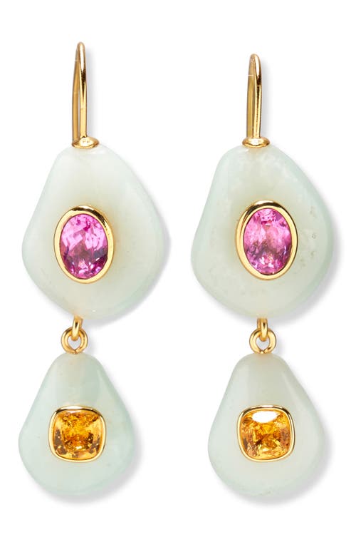 LIZZIE FORTUNATO LIZZIE FORTUNATO STACKED STONE DROP EARRINGS