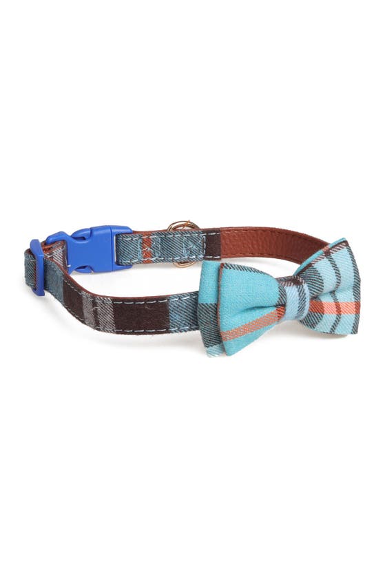 Dogs Of Glamour Large Multi Bow Tie Collar In Blue/multi