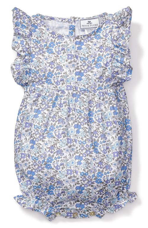 Petite Plume Fleur D'Azur Ruffle Romper Blue at Nordstrom,