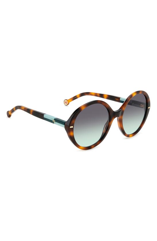 Shop Carolina Herrera 55mm Round Sunglasses In Brown Tortoise