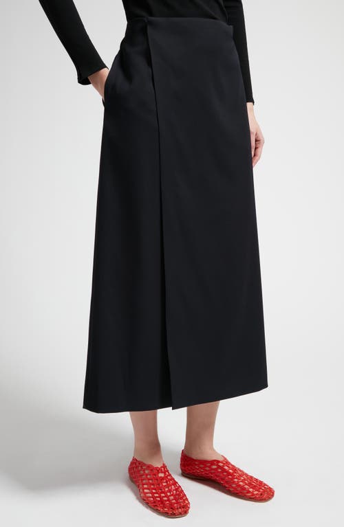 Shop The Row Kavi Wool Midi Wrap Skirt In Navy