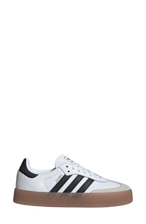 Shop Adidas Originals Adidas Sambae Sneaker In White/core Black/gold Met.