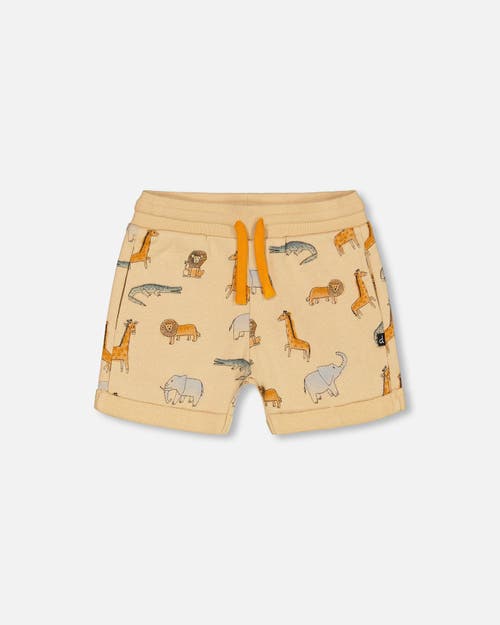 Deux Par Deux Baby Boy's French Terry Short Beige Printed Jungle Animal at Nordstrom