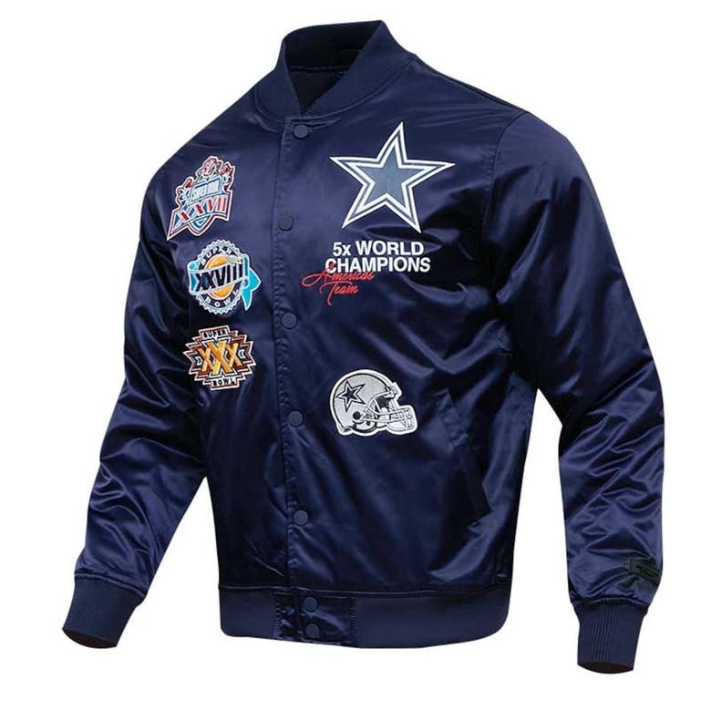 Pro Standard Men Dallas Cowboys Jacket (Navy), Midnight Navy WH / Small