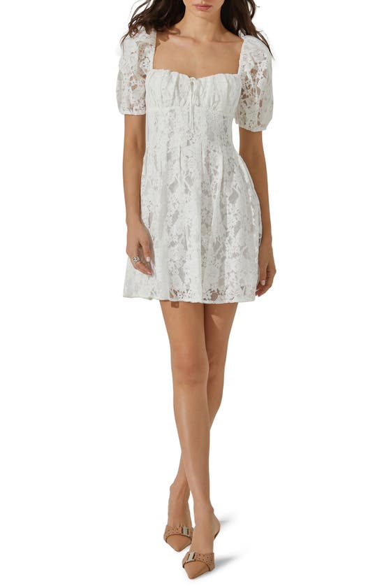 Shop Astr Floral Lace Minidress In White