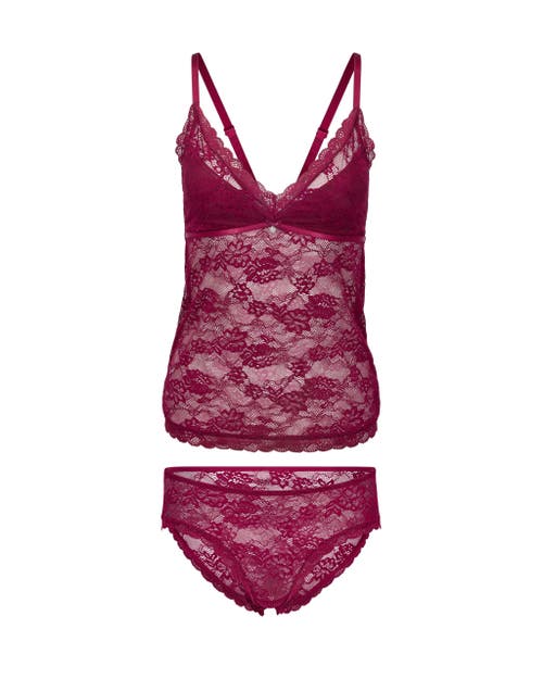 Adore Me Rosaline Cami & Hipster Panty Set In Dark Purple