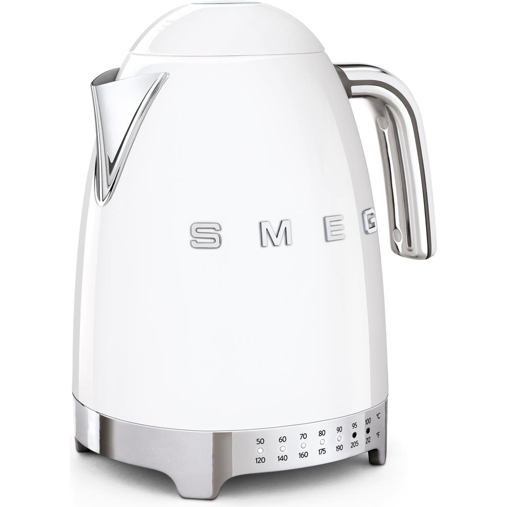 Smeg '50s Retro Style Variable Temperature Electric Kettle In White