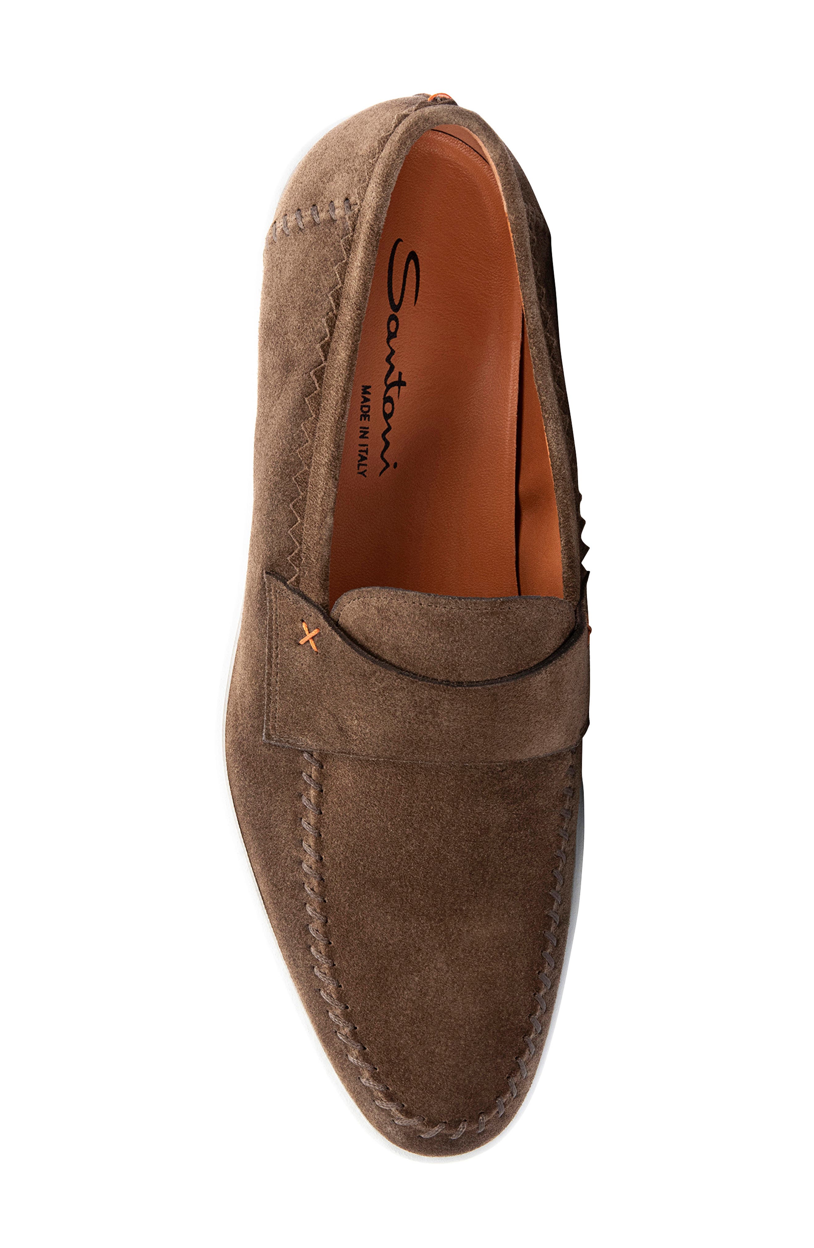 Santoni Men's Banker Suede Loafers - Brown - Size 8