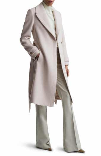 PANELED WOOL COAT WITH BELT BAG – BLANCORE