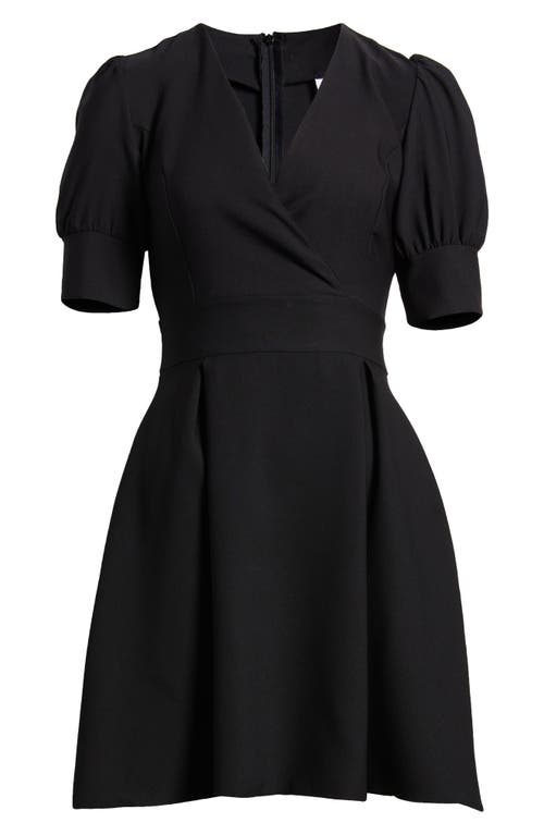 Shop Nikki Lund Erin Wrap Bodice Fit & Flare Dress In Black