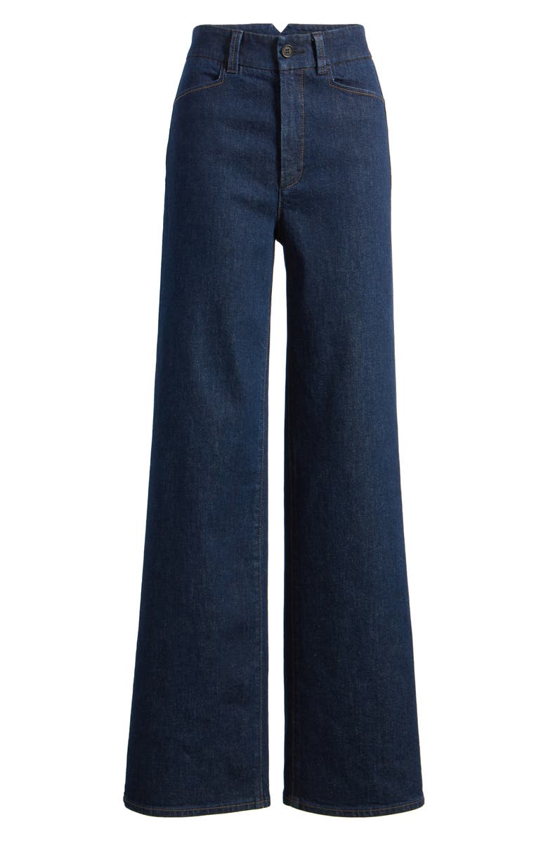 PAIGE Sasha Notch Back High Waist Wide Leg Trouser Jeans | Nordstrom