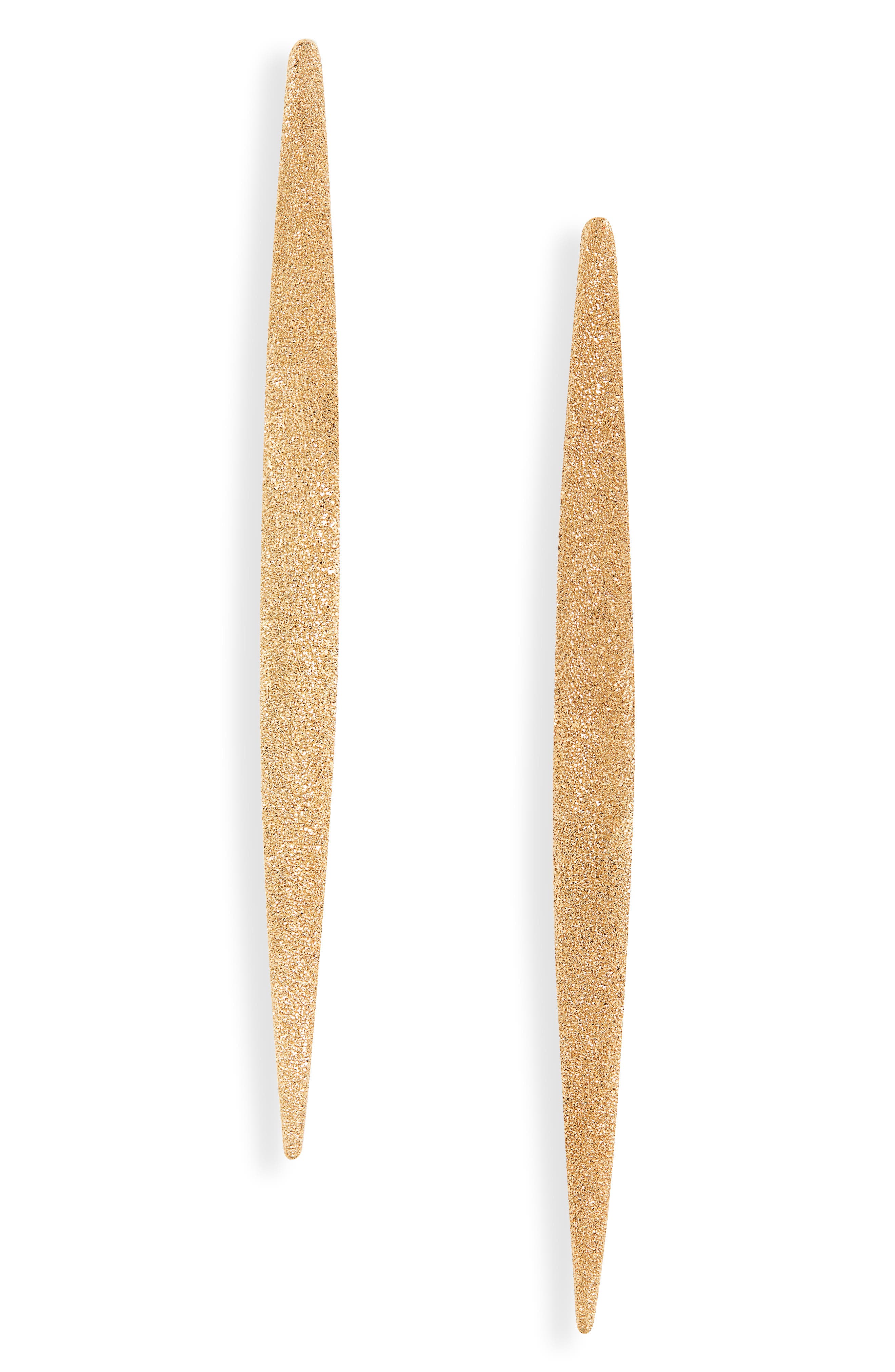 Brunello Cucinelli Linear Drop Earrings in Rose Gold at Nordstrom