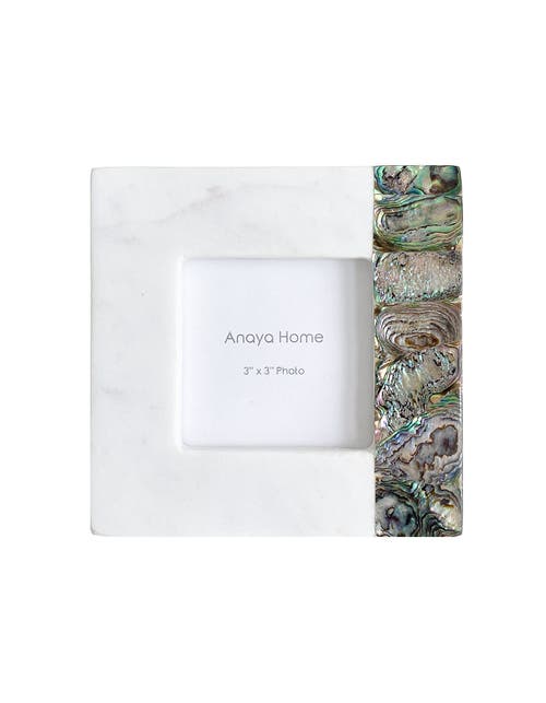 Anaya Rainbow Pearl Marble Picture Frames In White
