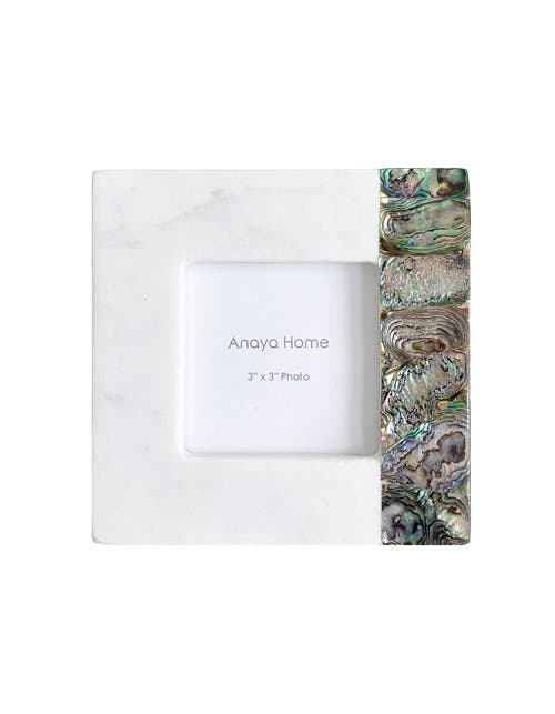 Anaya Rainbow Pearl Marble Picture Frames In White