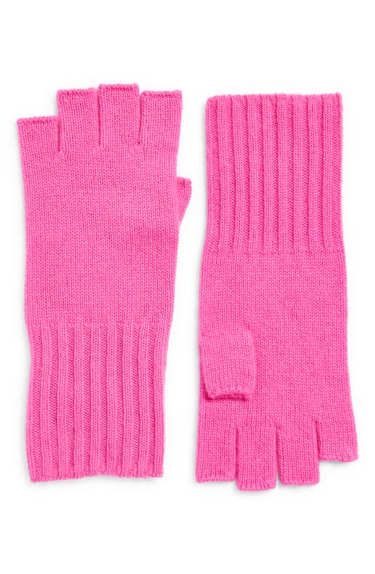 Nordstrom Recycled Cashmere Blend Fingerless Gloves In Pink Flash