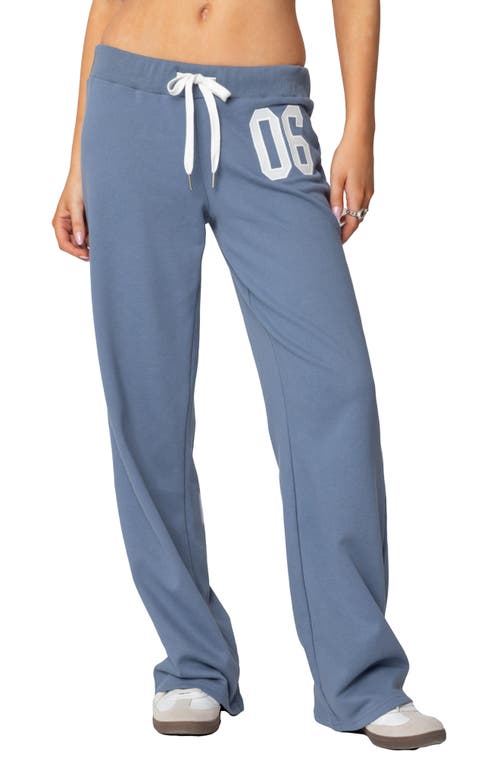 Shop Edikted 06 Wide Leg Drawstring Sweatpants In Blue