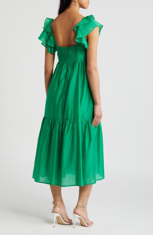 Shop Btfl-life Ruffle A-line Dress In Kelly Green