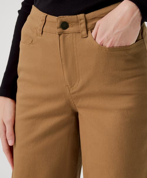 Shop Pact Organic Stretch Twill Denim Wide Leg Pant In Camel