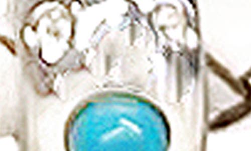 Shop Liza Schwartz Turquoise Braided Leather Bracelet In Silver/white