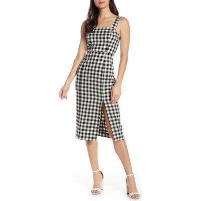 Finders Keepers Gigi Gingham Midi Sundress, Black