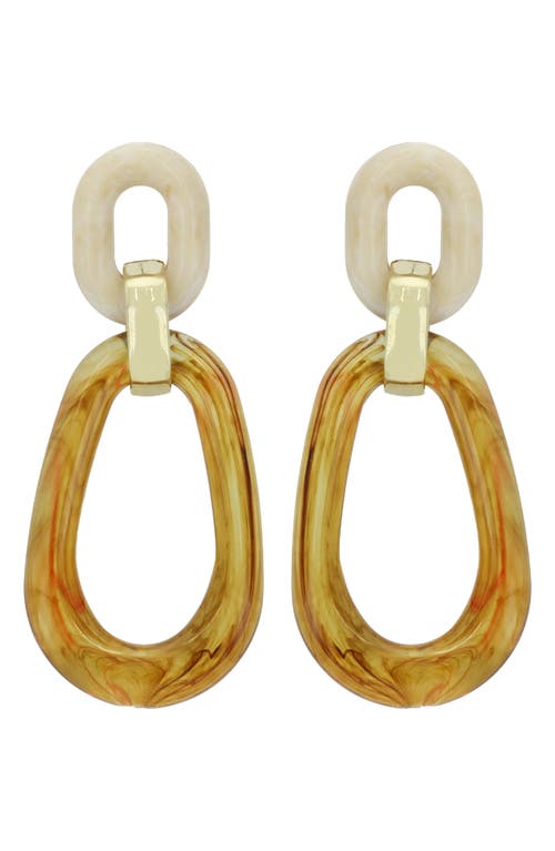 Link Statement Earrings in Brown