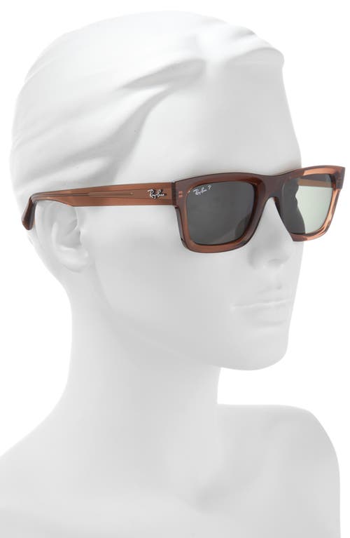 Ray Ban Ray-ban Warren 54mm Polarized Rectangular Sunglasses In Brown/green
