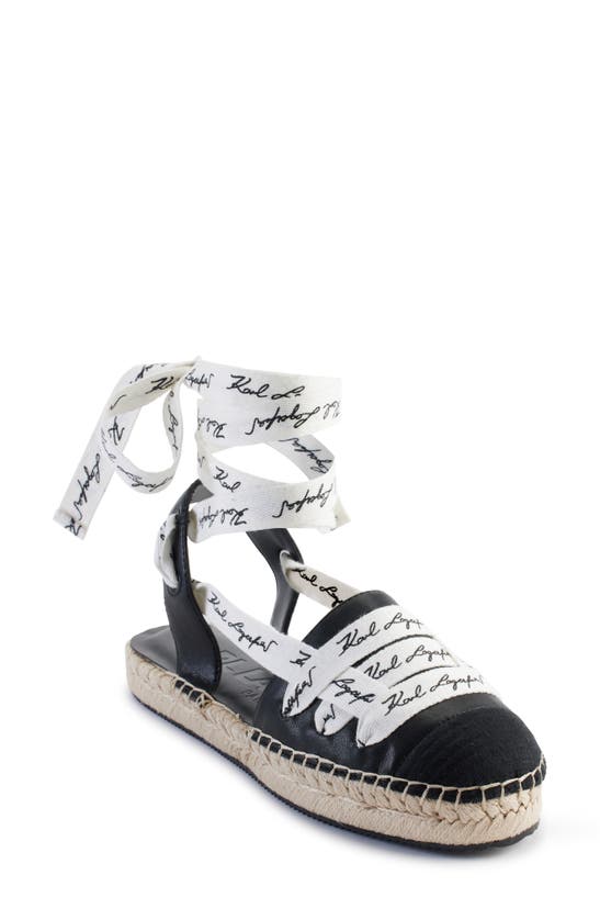 Shop Karl Lagerfeld Mariko Ankle Strap Platform Espadrille In Black