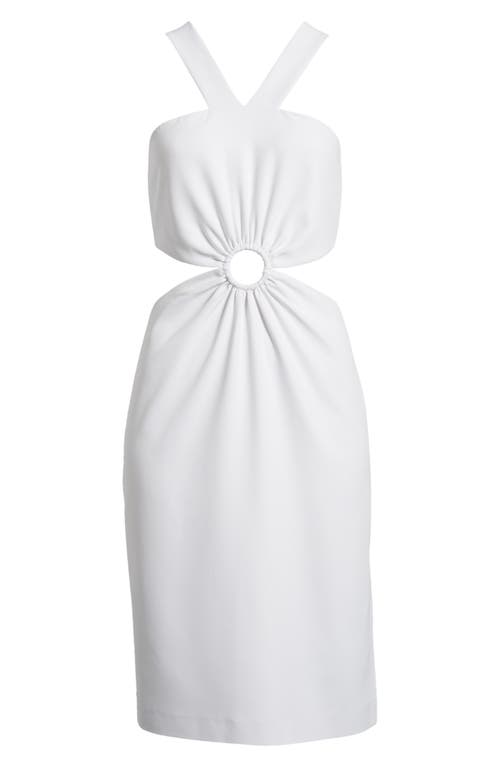 French Connection Echo O-ring Cutout Sheath Dress In 10-linen White