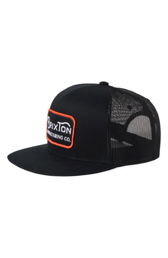 Shop Brixton Grade Hp Trucker Hat In Black/ Orange/ White